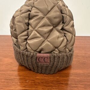 C.C women’s Quilted Tan Beanie
